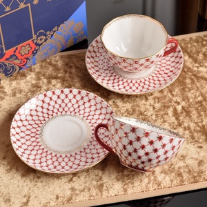 New Model European Bee Pattern Porcelain <b>Cup</b> and Saucer with Gold Edge - Product Image 5