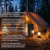Système de Stockage d'Énergie Domestique Tout-en-un HB-5K 5/10kWh LiFePO4 Portable ESS Onduleur Hybride Double MPPT IP65 AI Intelligent pour Sauvegarde Hors Réseau