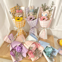 Venta al por mayor de animales de peluche decorativos personalizados de peluche de oso de peluche ramo de mujeres Día DE LA MADRE regalo del Día de San Valentín