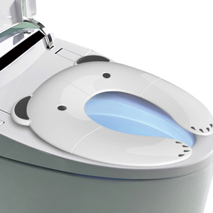 Siège de toilette pliable et portable pour bébé, design ours mignon, en PP+TPE sans BPA, antidérapant - Product Image 1