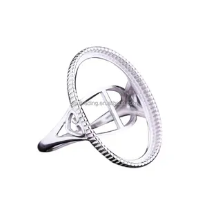 Design Base Die Mounting Silver Jewelry Promise Ring Blank For Inlay