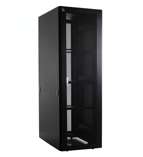 Industrial 42U 4 Post Mesh Door Network Cabinet Server Rack SPCC Steel CE Certified IP20 Protection 1000kg Static Load Stock