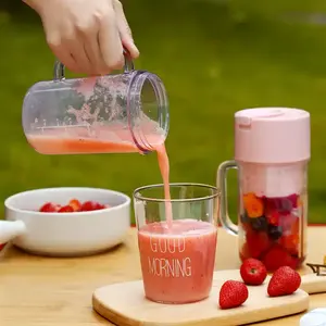 Đa 400ml điện xử lý thực phẩm tự động trái cây Ice Cream Máy xay sinh tố Mixer Máy ép trái cây Smoothie cup Máy xay sinh tố với rơm và xử lý