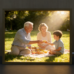 Marco de fotos de madera luminoso al por mayor de fábrica para Instax Mini con soporte de MDF y marco acrílico iluminado con LED - Product Image 6