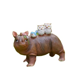 Witt Animal Crafts - Nouvelles sculptures en résine en forme d'hippopotame, ornement de bureau, statues d'animaux réalistes pour la décoration intérieure - Product Image 6