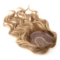 Topper de cheveux humains russes 100% vierges 6x7, densité 150%, blond bouclé avec base mono en dentelle, ondulé, pour femmes blanches