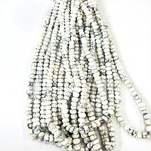 Piedras Preciosas Sueltas de Hawolita Blanca Natural, Forma de Malon, 17 Pulgadas, Tamaño 8-10 mm - Product Image 1