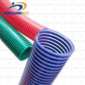 Grey Green White 3" 4" 5 Inch Fiber Braids Reinforced pvc Smooth Suction Hose Pipe