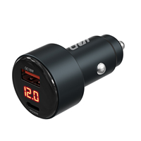 Chargeur de voiture universel en alliage d'aluminium 48W PD 30W QC 18W SCP double USB-C avec affichage LED, charge rapide pour écouteurs et téléphones mobiles