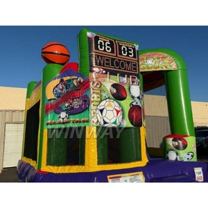 Castillo inflable temático Multideportivo con tobogán y elementos de juego interactivos para la diversión de la casa de rebote. - Product Image 2