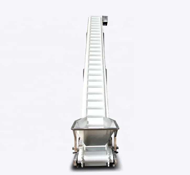 High Quality Vegetable Food Grade Hopper Elevator Inclined belt Conveyor for Food Industry
