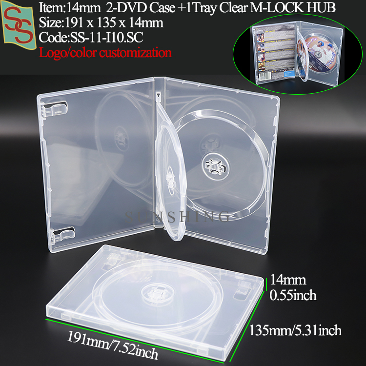 I10:14mm M-LOCK Estuche para 2 DVD Transparente