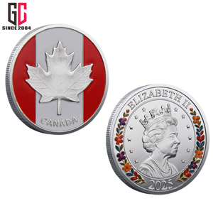 12 ans d'usine personnalisé métal émail défi pièce <span class=keywords><strong>feuille</strong></span> d'érable canadienne pièces d'or et d'argent reine pièces d'or cadeau de collection - Product Image 2