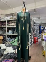 Robe élégante en polyester à col cœur, imprimé numérique, style abaya ethnique arabe, pour femmes musulmanes, collection printemps traditionnelle