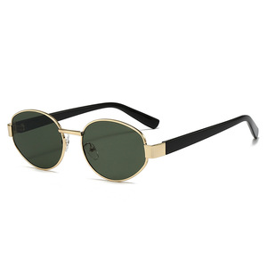 Women's Oval Metal Sunglasses Gold <b>Frame</b> UV400 Protection Class 2 Lenses Travel Fashion Outfits - Product Image 4