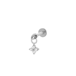 Boucles d'oreilles pendantes en titane F136 avec cristaux CZ |   Bijoux pour cartilage en acier chirurgical hypoallergénique |   Boucles d'oreilles à tige filetées - Product Image 6