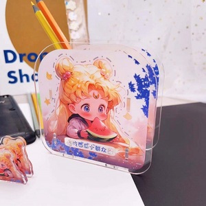 Porte-stylo en acrylique personnalisé Anime Desk Logo Cute Cartoon Container Pen Holder <span class=keywords><strong>Kawai</strong></span> Plastic Pen Holder with <span class=keywords><strong>Photo</strong></span> Frame - Product Image 4