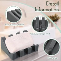 Porte-savon en silicone personnalisé incliné à drainage rapide, antidérapant, pour comptoir de salle de bain et cuisine