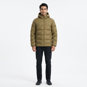 Blouson matelassé personnalisé en toile de haute qualité pour homme, style streetwear, avec col montant, séchage rapide, respirant, hiver, logo frontal - Product Image 1