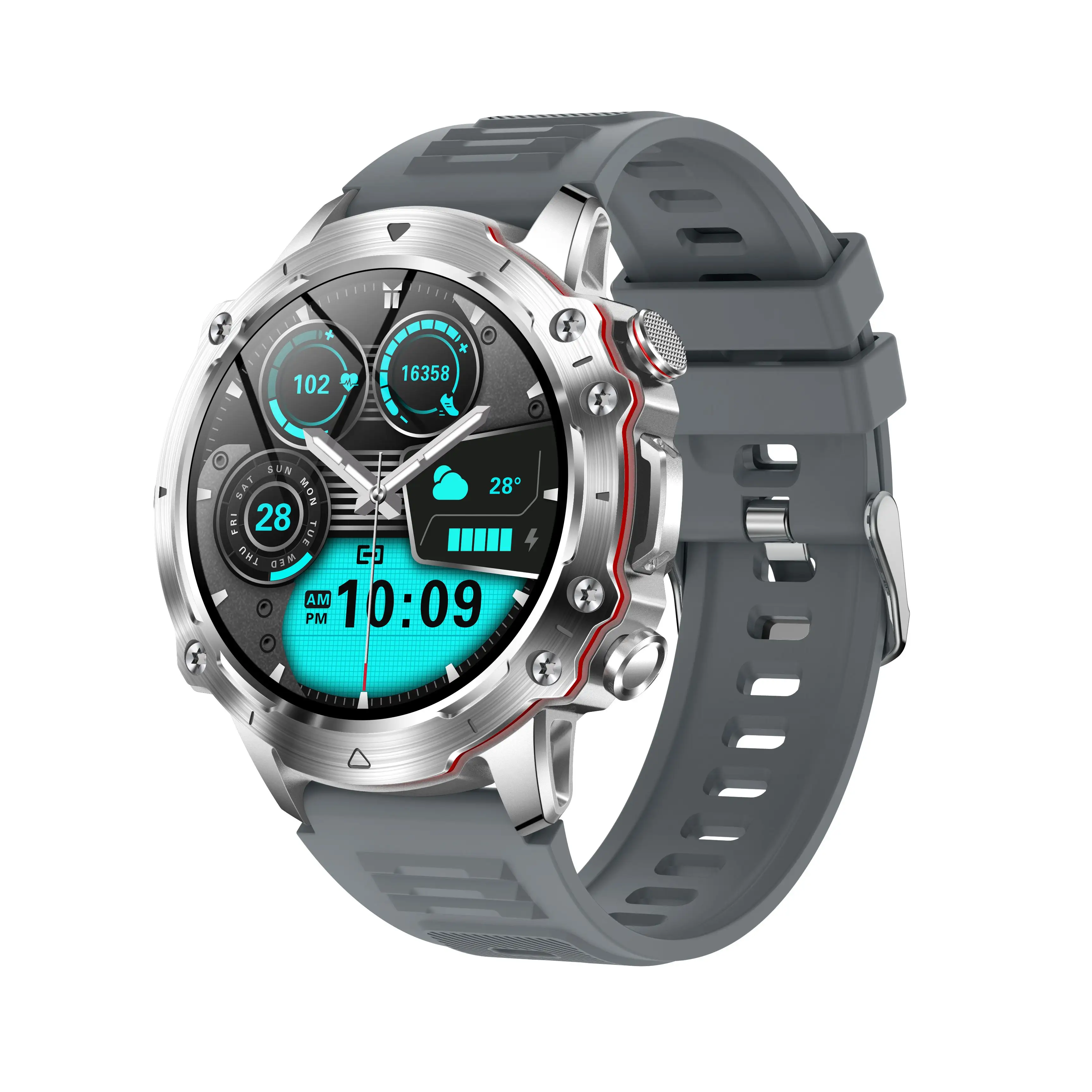 Thể Thao Ngoài Trời Smartwatch 350MAh Pin Lớn Dài Chờ Rugged IP67 Không Thấm Nước Ft Gọi Điện Thoại Tập Thể Dục Tracker Thông Minh Đồng Hồ Cho Nam Giới