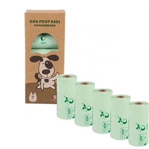 Sacs à déjections canines biodégradables, écologiques, certifiés ASTM, en amidon de maïs/PLA, contrôle modéré des odeurs, pour l'élimination des déchets d'animaux - Product Image 1
