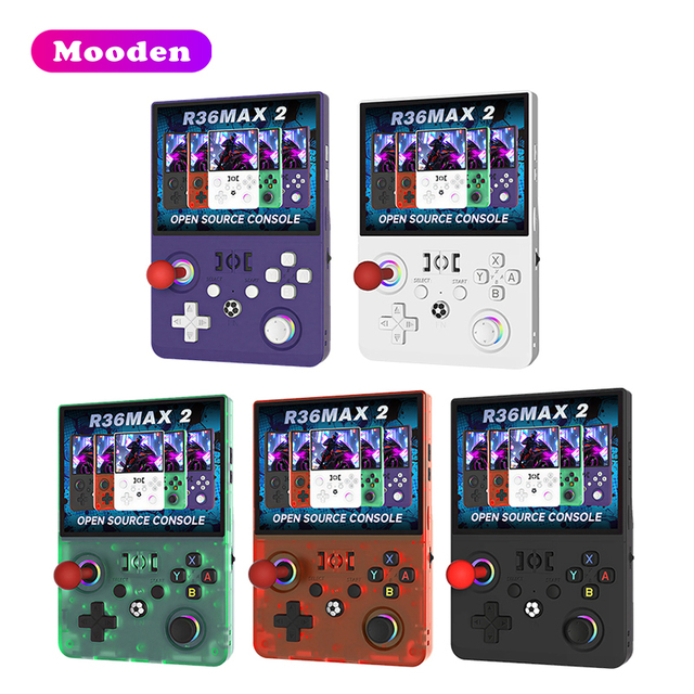 R36 Max 2 Handheld Game Console Wifi 4.5 Inch Screen 64G Linux System  Retro Classic Portable Handheld Video Game Console