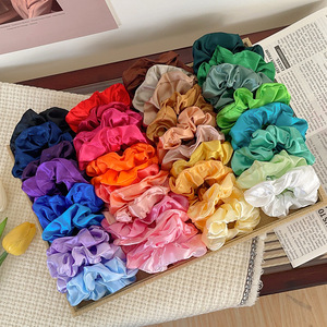 Wholesale 40-color fabric simple hand-made high elasticity wedding hair <b>ring</b> popular fashion solid color hair <b>ring</b> hair band - Product Image 1