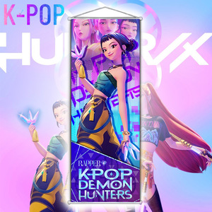70*25cm 3000 Designs Japan Anime K POP Hunters Paintings Hanging Cloth Poster Wall Scroll Poster - Product Image 2