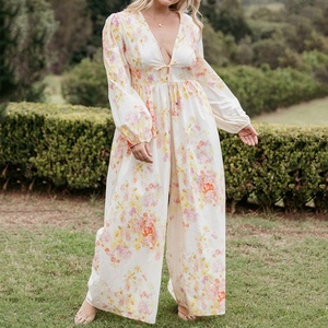 Mono Largo con Escote Profundo en V y Estampado para Mujer, Diseño de Fábrica, Alta Calidad, Rayón, Talla Grande - Product Image 2