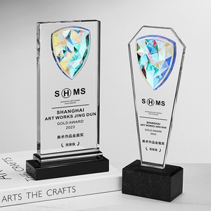 Trophée en cristal personnalisé, cadeau d'entreprise, récompense pour les travailleurs acharnés, souvenirs, cadeaux de sécurité, série colorée, trophée sculpté - Product Image 2
