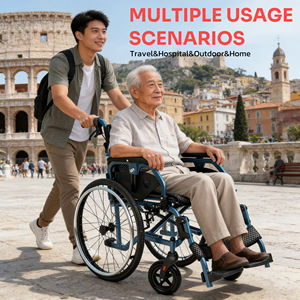 Cadeiras de Rodas Leves e Dobráveis MZU com Freios Manuais para Adultos, Peso Apenas 30 Lbs, Cadeiras de Rodas para Transporte com Encosto Rebatível - Product Image 5