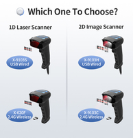 GTCODESTAR 1D 2D Lector de código de barras USB Escáner de código de barras de mano inalámbrico Pistola para Escáner de código QR y lectura de código de barras 2D de supermercado