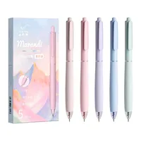 Juego de 5 bolígrafos de gel de colores Morandi, punta fina multicolor de 0,5 mm para estudiantes, para escribir y dibujar, suministros de papelería escolar