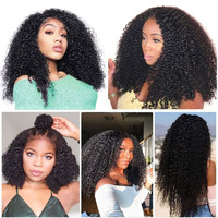 Perruques en cheveux humains vietnamiens en gros, avec closure, 4C Afro Kinky, vierges, naturelles, HD transparentes, pour perruque frontale sans colle, avec baby hair