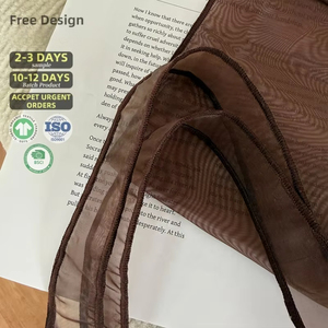 Bolsa Ecológica de Organza Marrón, Tipo Sobre, para Regalos, Maquillaje, Cosméticos, con Solapa, de Lujo - Product Image 2
