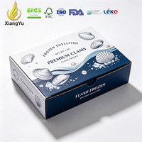 Boîte d'emballage personnalisée pour 1 kg de palourdes congelées, carton ondulé imprimé pour fruits de mer, stockage à froid et vente au détail