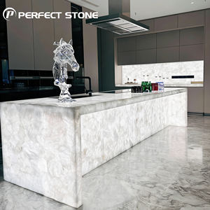 Cristallo bianco naturale <span class=keywords><strong>onice</strong></span> traslucido alabastro <span class=keywords><strong>pietra</strong></span> per cucina isola casa Bar bagno & Villa - Product Image 2