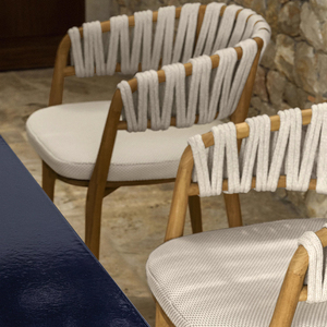 Biệt thự MỤC VỤ ngoài trời đồ nội thất bằng gỗ không thấm nước dệt dây Gỗ Tếch thanh ghế ăn uống vườn thanh phân Patio cao chân ghế gỗ tếch - Product Image 4