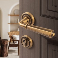 Offre Spéciale maison hôtel portes en bois serrures de porte magnétiques muettes et ensemble de serrures de poignée laiton antique doré