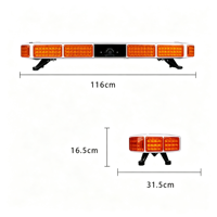 Barre lumineuse de signalisation LED 288W, gyrophare, montage sur toit, support en acier inoxydable, boîtier en alliage d'aluminium PC, plusieurs couleurs, sirène