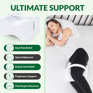 Coussin de jambe en mousse à mémoire de forme avec contour, coussin de genou en tissu pour le sommeil et le repos, avec massage magnétique pour soulager la douleur sciatique, pour utilisation au lit - Product Image 4