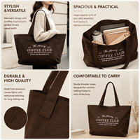 Sac fourre-tout en toile imprimé sur mesure, logo personnalisé, grande capacité, sac de shopping en toile réutilisable, sac fourre-tout à bandoulière pour un usage quotidien en voyage