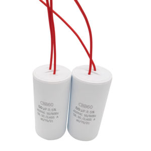 高電圧CBB60 <span class=keywords><strong>50uf</strong></span>フィルムコンデンサワイヤー付き洗濯機と水ポンプ - Product Image 2