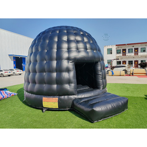 Castillo Inflable Tipo Domo <span class=keywords><strong>de</strong></span> PVC, Carpa Inflable Negra para Discoteca, Castillo Inflable con Luces LED para Fiestas Nocturnas - Product Image 4