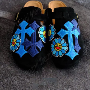 Zuecos de Piel de Ante Vacuno 2025, Planos, Antideslizantes, Diseño Clásico, Zuecos de Piel de Ante Vacuno, Zapatos de Mujer - Product Image 1