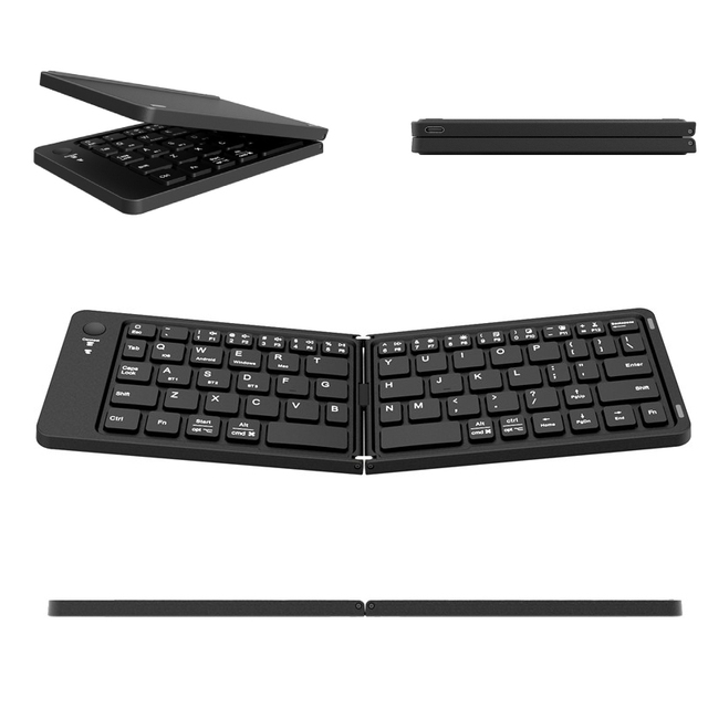 New Imiracle Mini Foldable Wireless Scissor Keyboard Ultra Thin Lightweight Portable Rechargeable Type-C Universal Multi-Device