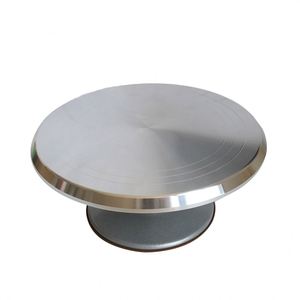 Herramienta Giratoria Redonda de Aleación de Aluminio Plateada para Decoración de Pasteles de Cumpleaños y Bodas, Venta al Por Mayor Personalizada - Product Image 2