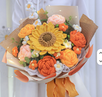 Buket Bunga Rajut Tangan, Rangkaian Mawar Pernikahan Multi Warna, Hadiah Elegan Ramah Lingkungan untuk Hari Ibu Halloween