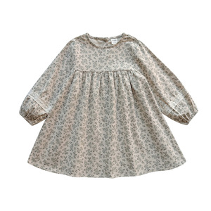 Vestido de niña coreano de primavera con solapa, manga farol, de algodón tejido a crochet, ODM, antiarrugas, con hombros descubiertos, estilo vestido de gala, <span class=keywords><strong>maxi</strong></span> floral - Product Image 5