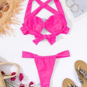 Vêtements de sport pour adolescentes, maillots de bain sexy pour jeunes femmes asiatiques, ensemble 2 pièces en tissu froissé, séchage rapide, soutien-gorge push-up, bas de maillot de bain en V - Product Image 3